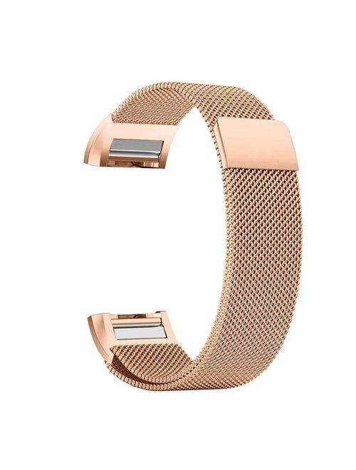Moretek Replacement Bands for Fitbit Charge 2 Milanese, Stainless Steel Metal Magnetic Replacement Wristband for Fitbit Charge 2 Tracker Men/Women