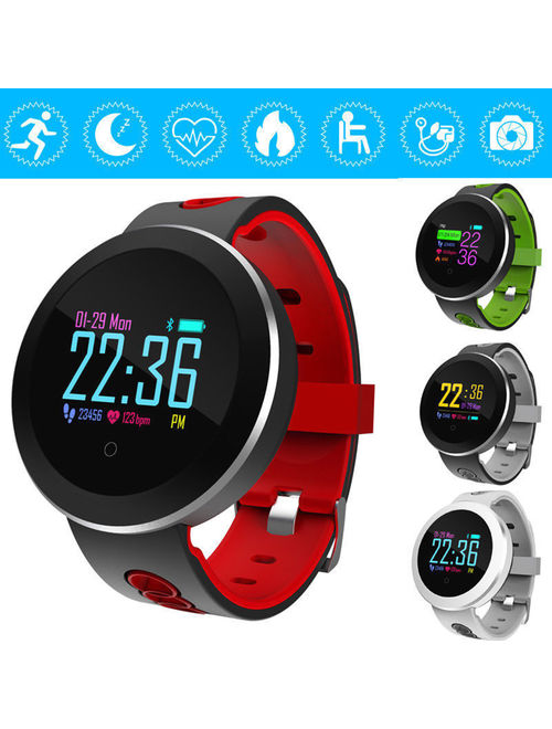 Color TouchScreen Smart Wristband Bracelet IP68 Waterproof Heart Rate Monitor Blood Oxygen Pressure Fitness Tracker Smart Band (White)