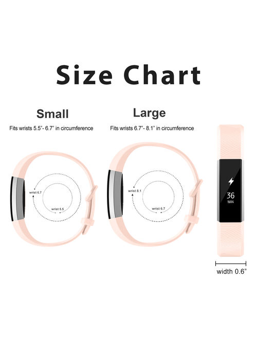 POY For Fitbit Alta Bands Fitbit Alta HR Strap Adjustable Replacement Wrist Bands Soft Silicone Material Strap(Blush Pink, Small)