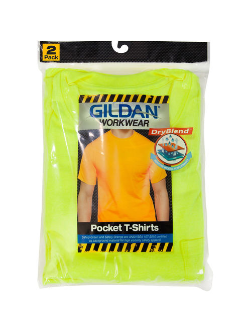 Gildan Men's Workwear Short Sleeve High Visibility Crew, 2-Pack