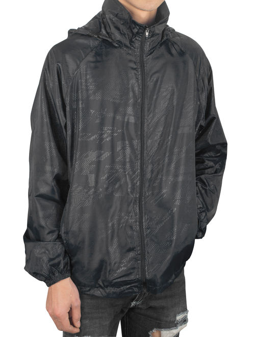 LELINTA Men's Lightweight Windbreaker Jacket UV Protect Quick Dry Outdoor Packable Rain Coat Zip-Up Hoodie Sport Windbreaker