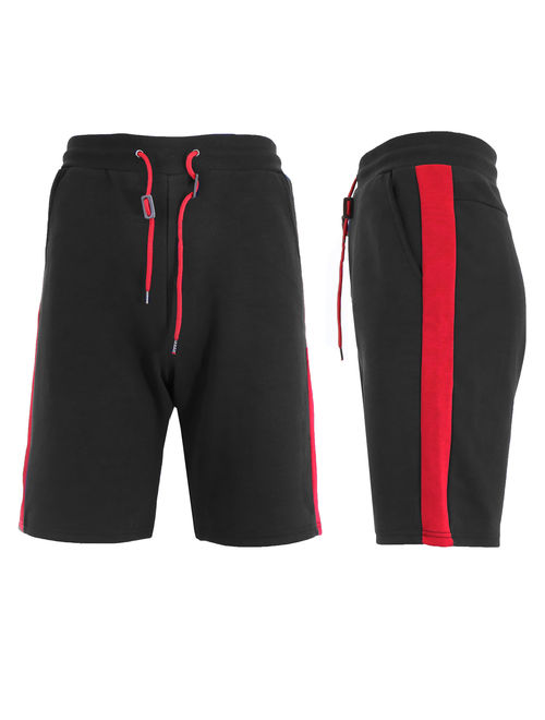 GBH Mens Tech Fleece Shorts With Stripe Contrast Side Trim