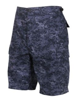 Military B.D.U Camouflage Cargo Shorts, Midnite Digital Camo, 3XL
