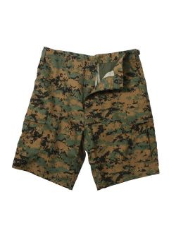 Military Style BDU Combat Shorts, Woodland Digital Camo