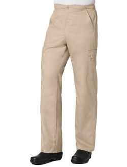 eon men's coolmax half-elastic drawstring waist cargo scrub pant