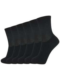 +MD Men's Heavy Full Cushioned Moisture Wicking Bamboo Crew Socks 6 Pack