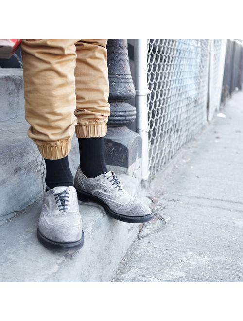 Falari 12-Pack Men Dress Socks Size 10-13 Fit Shoes Size 6-10 (Black)