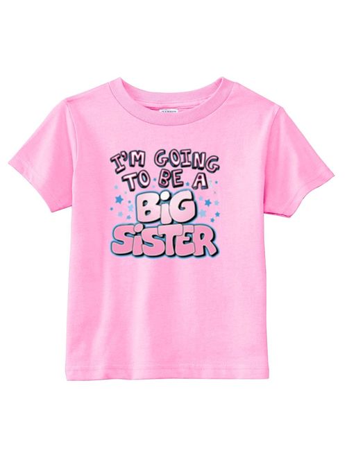Lil Shirts I'm Going to Be A Big Sister Youth & Toddler Graphic Tee Shirt (Pink, 3T)