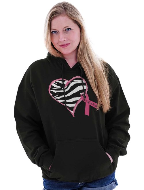 Pink Ribbon Zebra Breast Cancer Awareness Hoodie