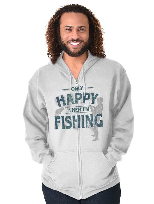 Happy When Fishing Funny Shirt | Sporting Goods Outdoor Gear Zipper Hoodie