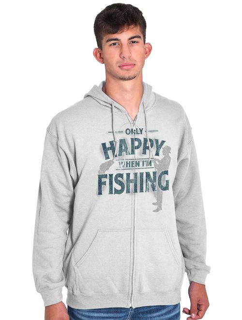 Happy When Fishing Funny Shirt | Sporting Goods Outdoor Gear Zipper Hoodie