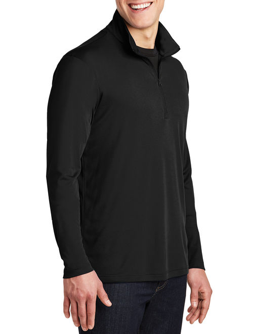 Mafoose Men's Long Sleeves PosiCharge Competitor Cadet Collar 1/4-Zip Pullover Black X-Small