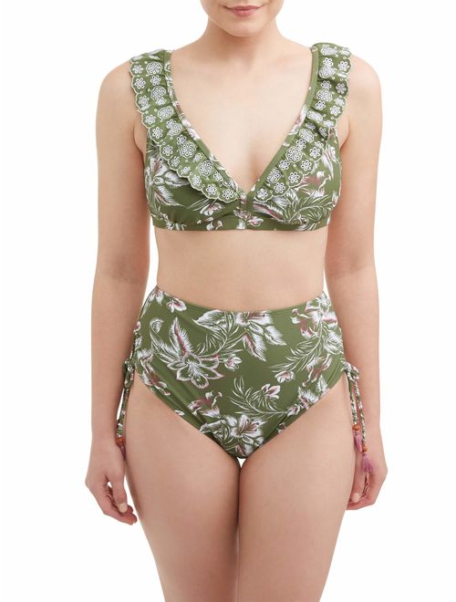Time and Tru Women's Sunray Floral Swimsuit Top
