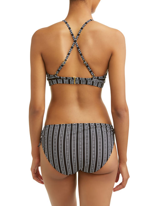 Time and Tru Women's Print Mesh Bikini Swimsuit Top