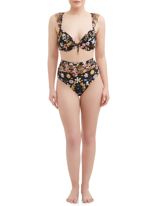 Time and Tru Women's botanica push up swimsuit top