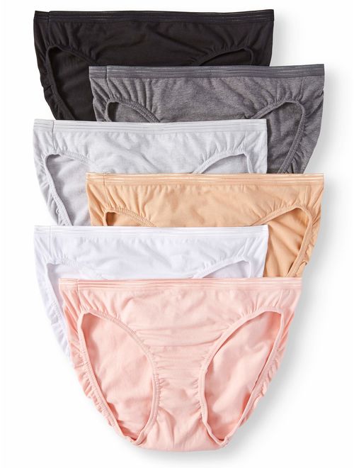Secret Treasures Ladies Cotton Stretch Bikini Panties - 6 pack