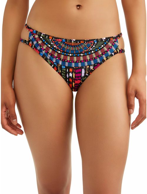 Time and Tru Women's Mozambique Strappy Scoop Swimsuit Bottom