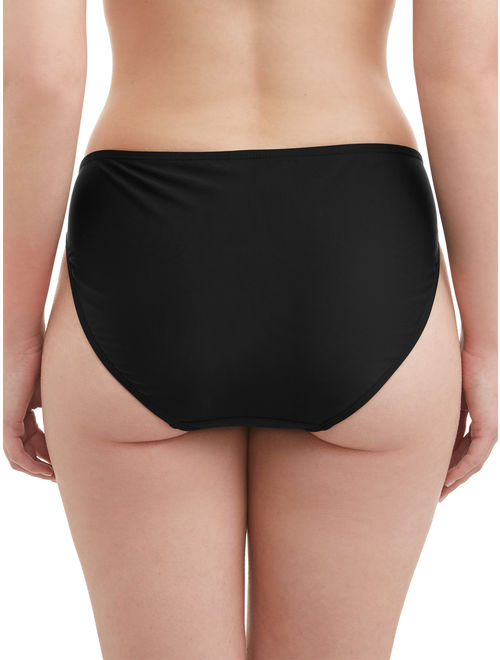Time and Tru Women's Double Side Tab Solid Swimsuit Bottom