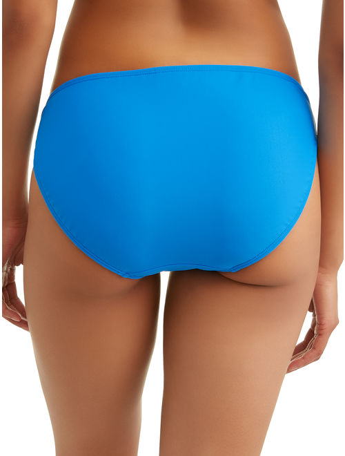 Time and Tru Women's Solid Double Tab Swimsuit Bottom