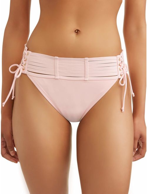 Time and Tru Women's Seashell Strappy Swimsuit Bottom
