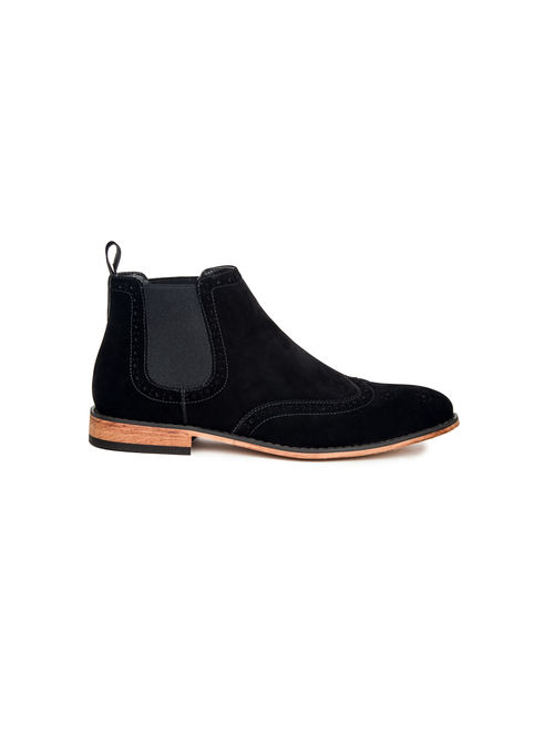 Gino Vitale Men's Wing Tip Chelsea Boots