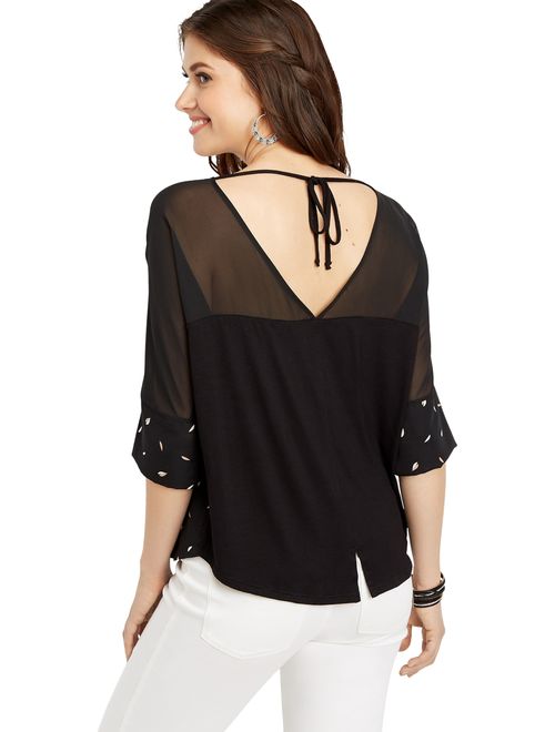 Maurices Chiffon Front Knit Back Tee