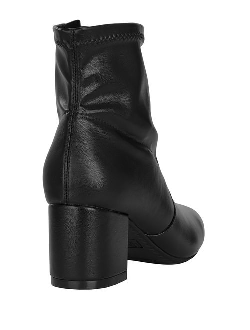 Time and Tru Black Synthetic Mid-Length High Heel Boots