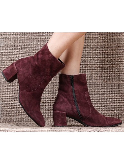 Buy US 10 Burgundy ANKLE Boots 90s Wide Fit Comfortable High Quality ...