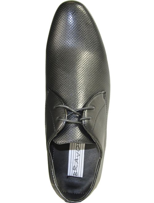 BRAVO Men Dress Shoe KLEIN-1 Oxford Shoe Black with Leather Lining 6.5 D(M) US