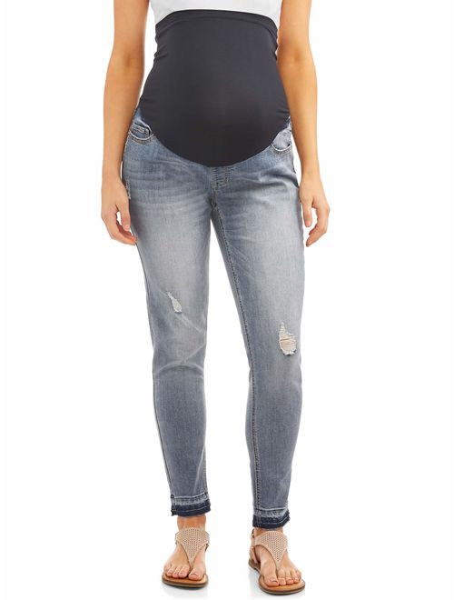 Time and Tru Maternity Skinny Jean Light Wash with Released Hem