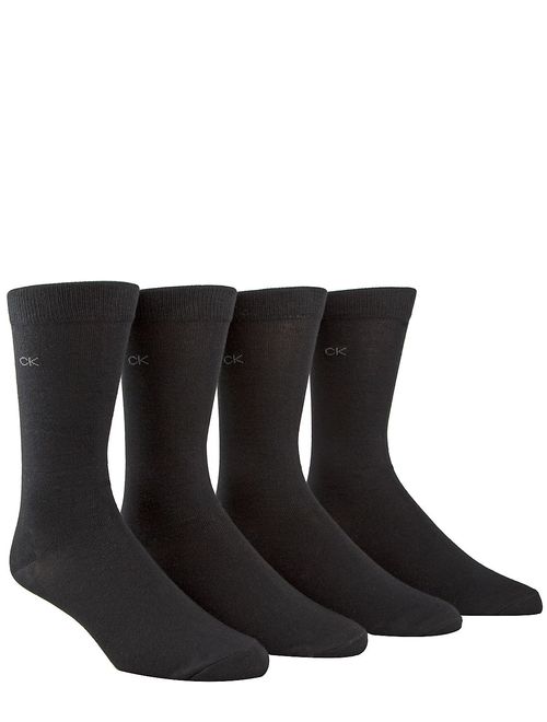 Calvin Klein 4-Pack Flat Knit Crew Socks