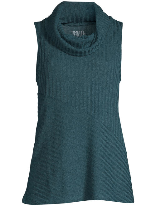 Time and Tru Women's Sleeveless Turtleneck Sweater