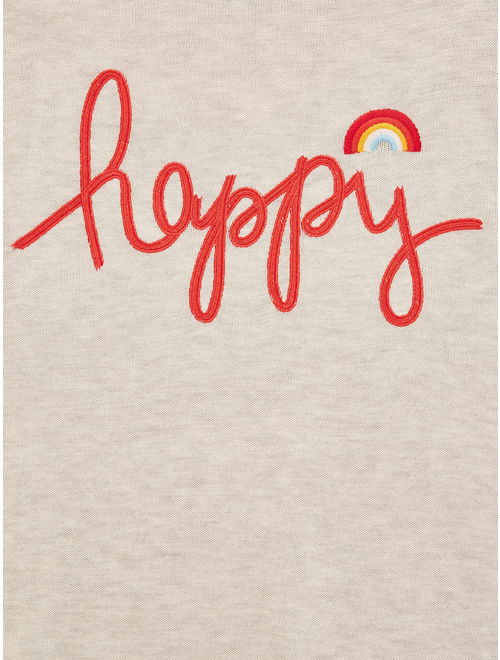 Time and Tru Women's "Happy" Pullover Sweater