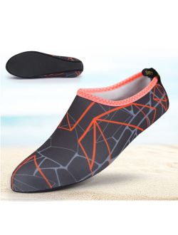 Barefoot Water Skin Shoes, Epicgadget(TM) Quick-Dry Flexible Water Skin Shoes Aqua Socks for Beach, Swim, Diving, Snorkeling, Running, Surfing and Yoga Exercise (Gray/Ora
