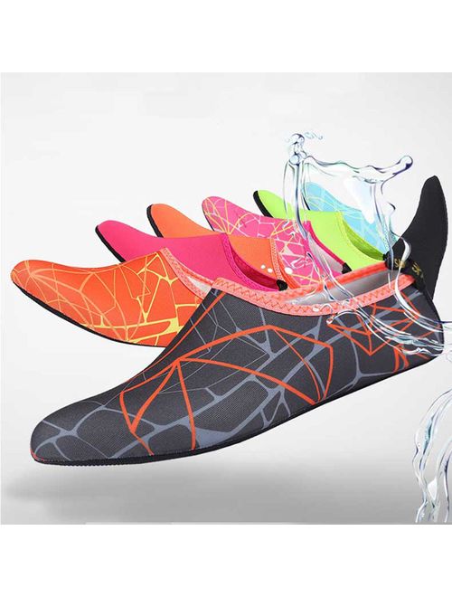 New Balance Barefoot Water Skin Shoes, Epicgadget(TM) Quick-Dry Flexible Water Skin Shoes Aqua Socks for Beach, Swim, Diving, Snorkeling, Running, Surfing and Yoga Exercise (Gray/Ora