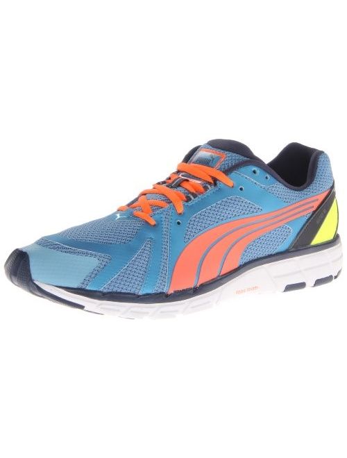 PUMA Men's Faas 600 S Running Shoe,Metallic Blue/Insignia Blue/Coral/Fluorescent Yellow,8.5 M US