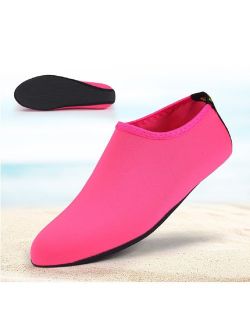 Barefoot Water Skin Shoes, Epicgadget(TM) Quick-Dry Flexible Water Skin Shoes Aqua Socks for Beach, Swim, Diving, Snorkeling, Running, Surfing and Yoga Exercise (Pink, XL