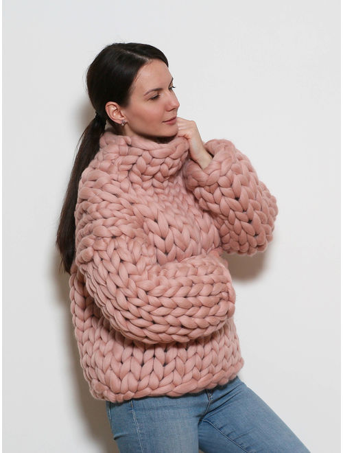 Buy 90 colors! Chunky knit sweater turtleneck, oversized sweater, bulky ...
