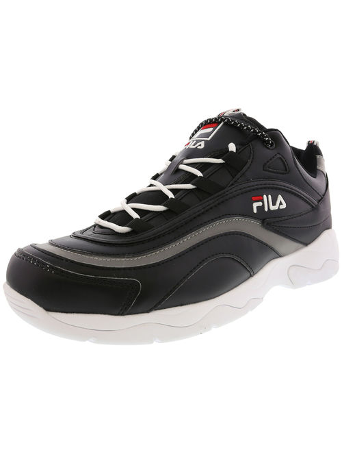 Fila Men's Ray Black / Red Metallic Silver Ankle-High Fashion Sneaker - 11.5M