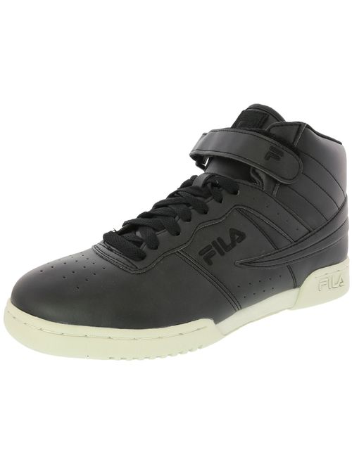 Fila F-13 Distressed Everyday Casual Sneaker for Men with Hook and Loop Strap and Laces - 12M - Black / Black