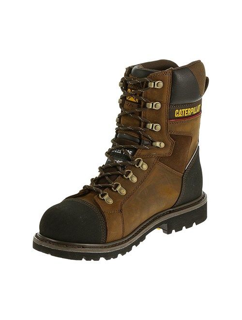 Caterpillar CAT Footwear Tracklayer 8 Inch Steel Toe - Dark Brown 8.5(M) Tracklayer 8 Inch Waterproof Steel Toe Mens Work Boot