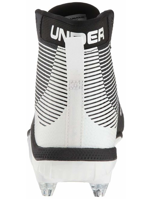 Under Armour Men's Hammer Detachable Football Shoe, Black (011)/White, 9.5