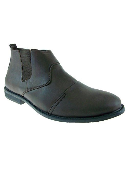 Rocus Men's MB-11-Dk Brown Ankle High Chelsea Boots