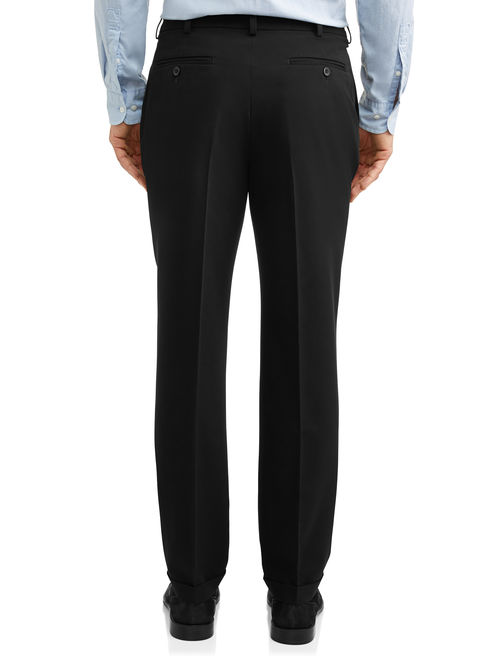 George Men's Premium Comfort Stretch Pleated Cuffed Suit Pant