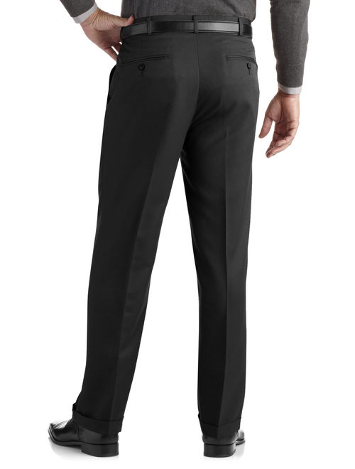 George Big Men's Pleated Cuffed Microfiber Dress Pant With Adjustable Waistband