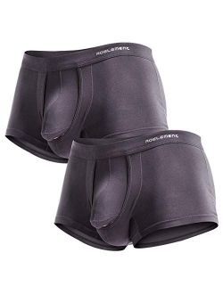 Men's Underwear Modal Boxer Briefs Lightweight Turnks Tagless Underpants with Separate Pouch