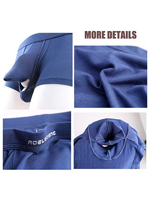 Ouruikia Men's Underwear Modal Boxer Briefs Lightweight Turnks Tagless Underpants with Separate Pouch