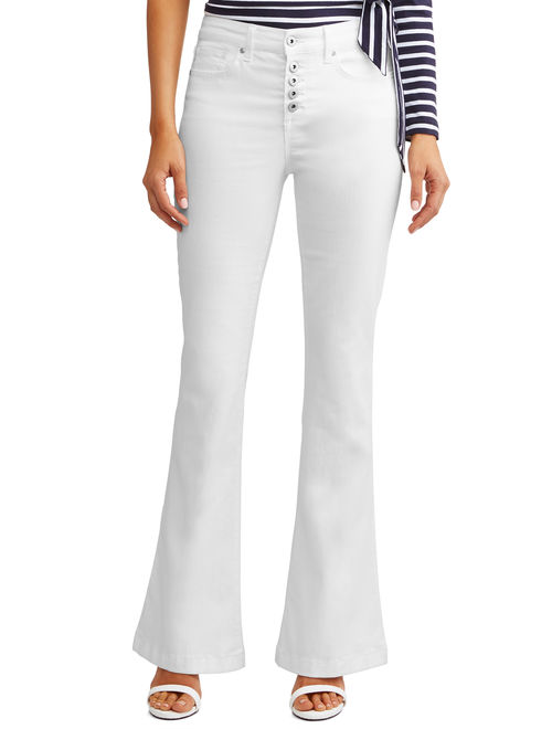 Sofia Jeans by Sofia Vergara Melisa High Waist Stretch Flare Jean Women's (White)