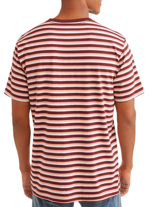 George Big Men's Striped Short Sleeve Crewneck T-Shirt