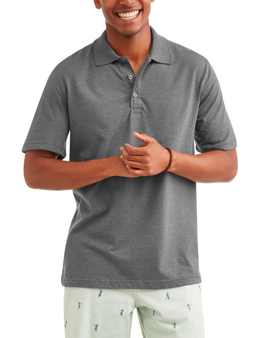 George Men's Short Sleeve Solid Jersey Polo, up to 5XL